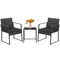 Costway 3pcs Patio Furniture Set Heavy Duty Cushioned Wicker Rattan Chairs Table Outdoor